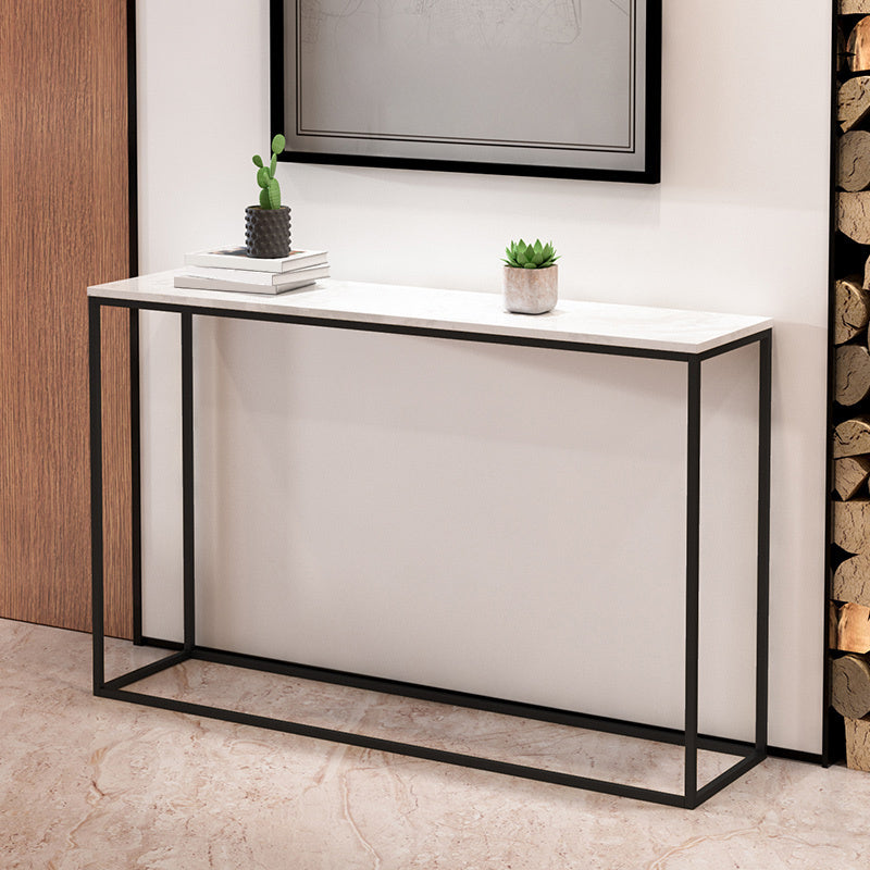 29.53" Tall Marble Console Table Modern Frame Base Accent Table for Hall