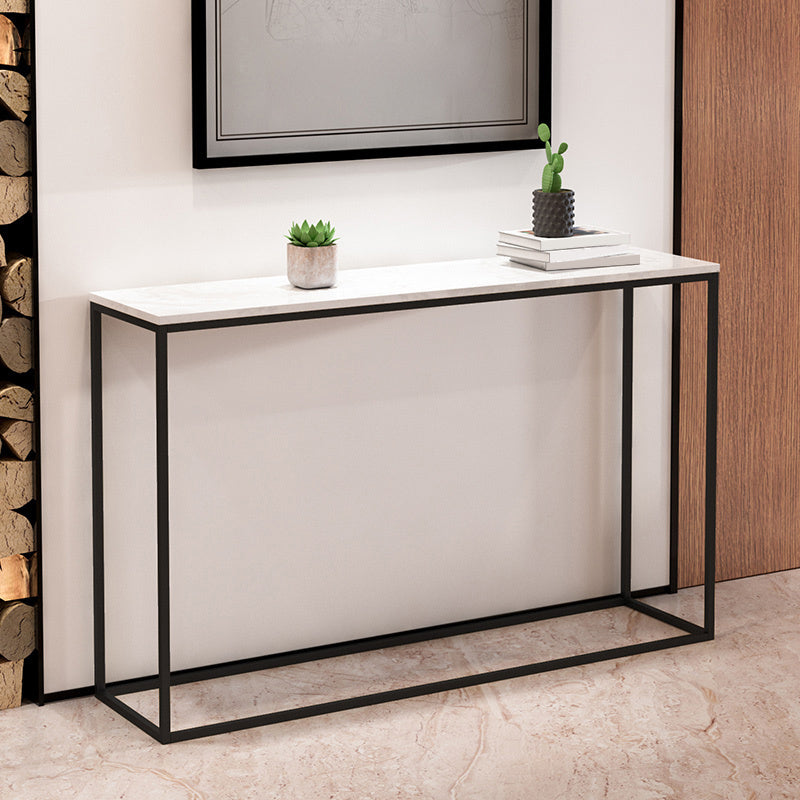 29.53" Tall Marble Console Table Modern Frame Base Accent Table for Hall
