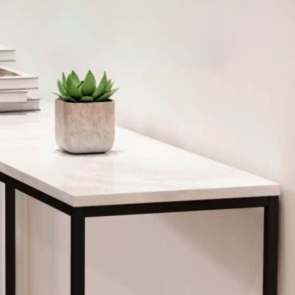 29.53" Tall Marble Console Table Modern Frame Base Accent Table for Hall