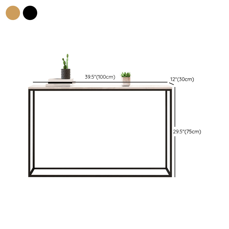 29.53" Tall Marble Console Table Modern Frame Base Accent Table for Hall