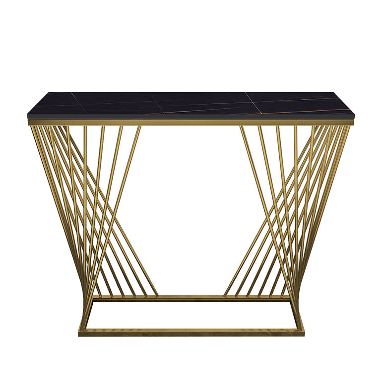 31.5" Tall Glam Console Table Stone Rectangle End Table for Hall