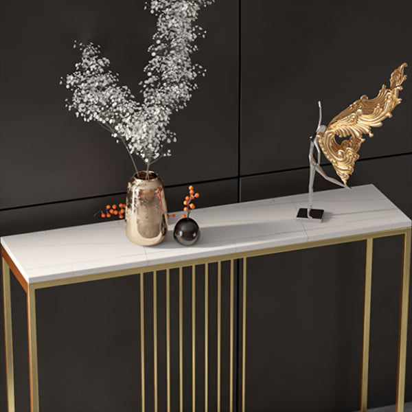11.81" W Hall Console Table Modern Marble Accent Table with 1 Shelf