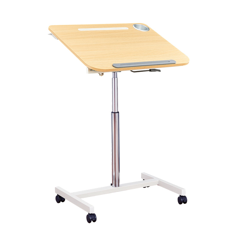 Contemporary Curved Office Desk Pedestal Writing Desk with Metal Legs