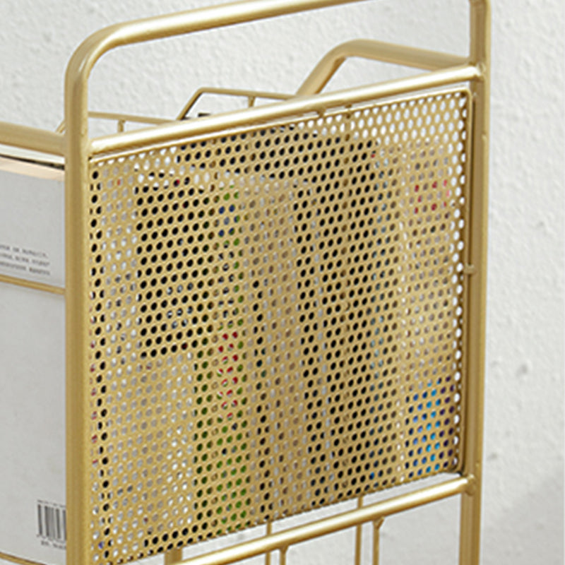 Glam Antique Finish Bookshelf Metal Etagere Shelf Bookcase with Shelves