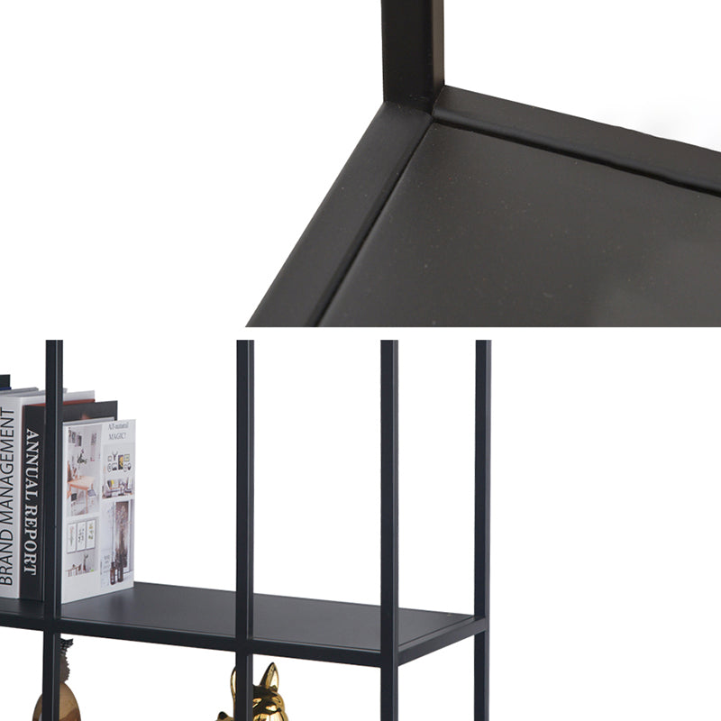 Industrial Metal Bookcase Etagere 5 Shelves Open Back Bookshelf