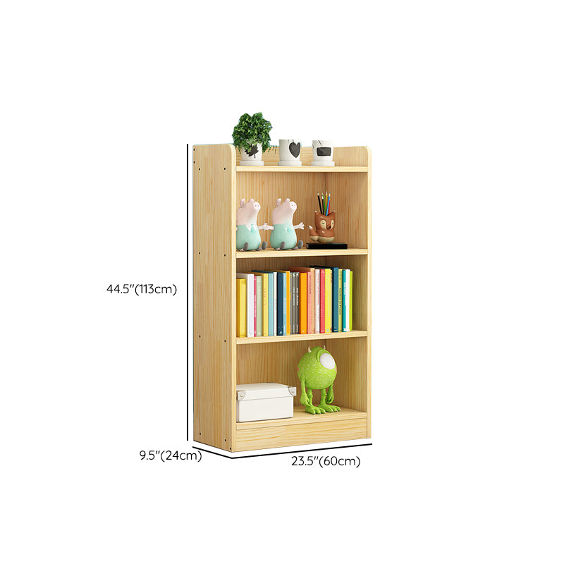 Modern Standard Bookcase Wooden Closed Back Bookshelf with Shelves