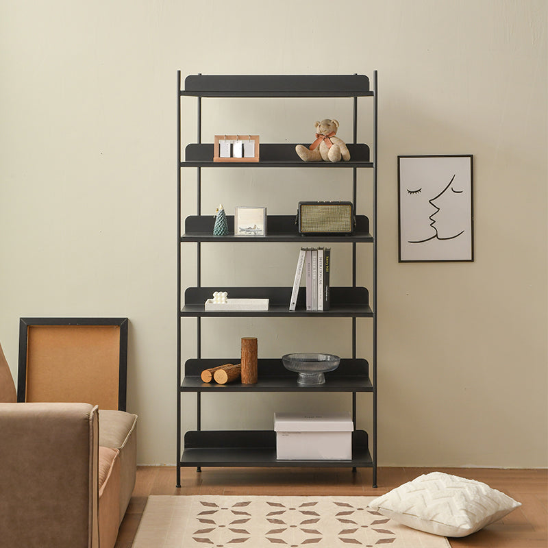 Industrial Etagere Bookshelf Metal Shelves Included Open Back Bookcase
