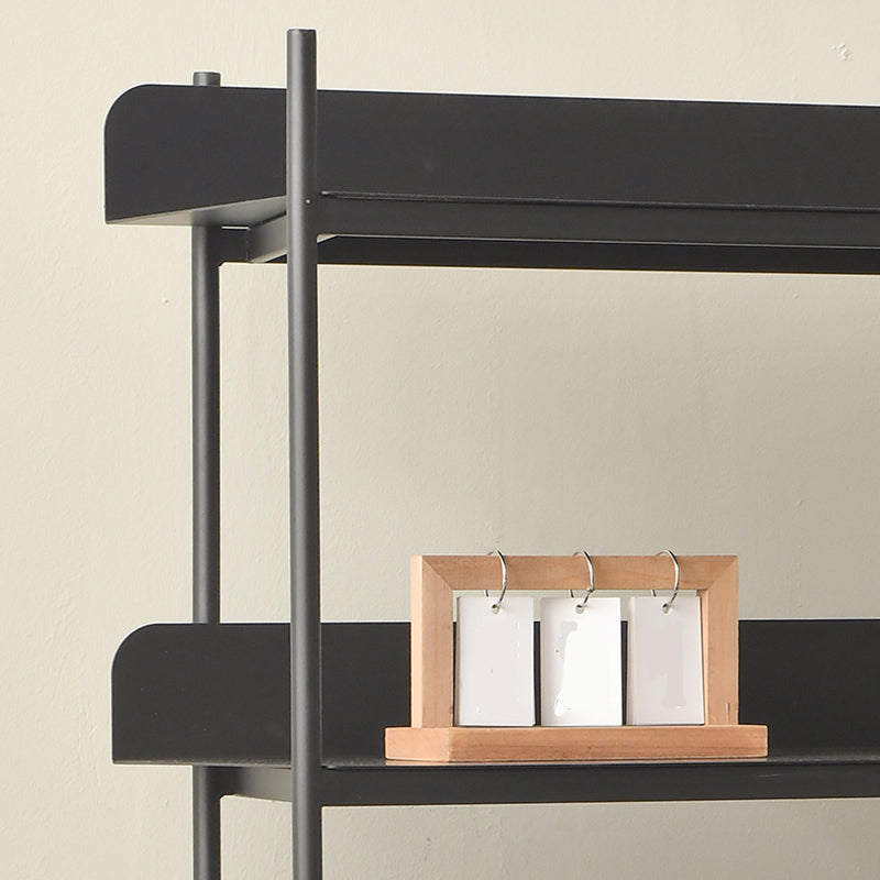 Industrial Etagere Bookshelf Metal Shelves Included Open Back Bookcase