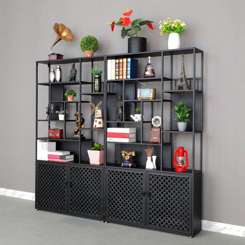 78.74" H Industrial Black Shelf Bookcase Etagere Metal Bookshelf