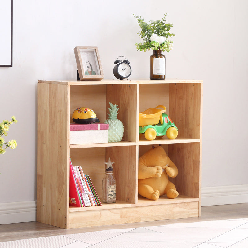 Contemporary Standard Bookshelf Wooden Natural Bookcase with Shelves