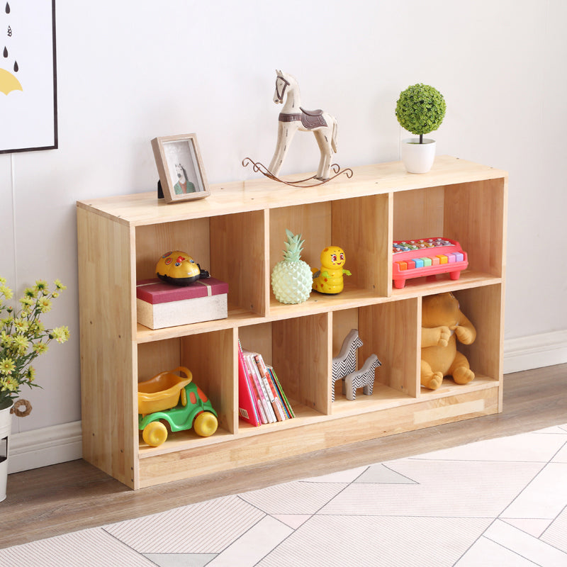 Contemporary Standard Bookshelf Wooden Natural Bookcase with Shelves
