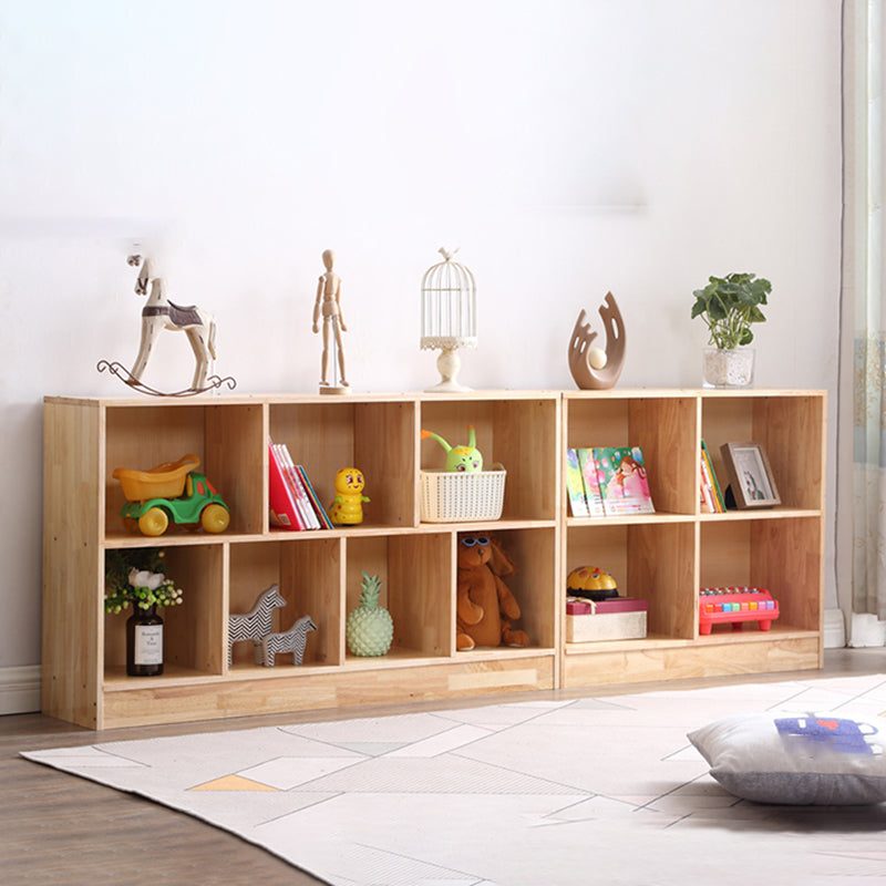 Contemporary Standard Bookshelf Wooden Natural Bookcase with Shelves