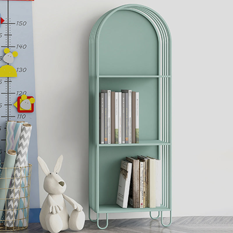 Scandinavian Antique Finish Shelf Bookcase Metal Book Shelf with Rectangular Shelves