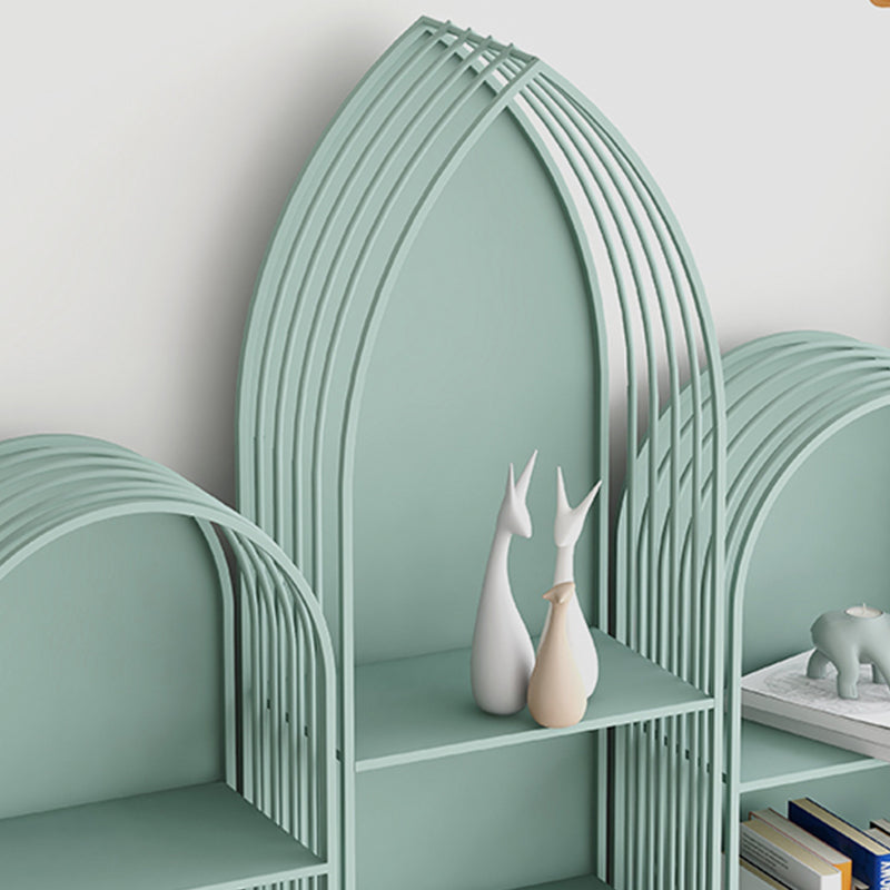 Scandinavian Antique Finish Shelf Bookcase Metal Book Shelf with Rectangular Shelves