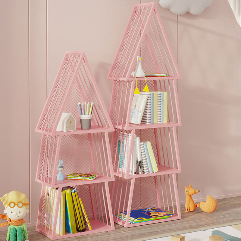 Scandinavian Antique Finish Shelf Bookcase Metal Geometric Bookshelf with Shelves