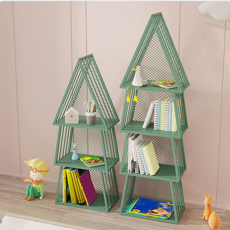 Scandinavian Antique Finish Shelf Bookcase Metal Geometric Bookshelf with Shelves