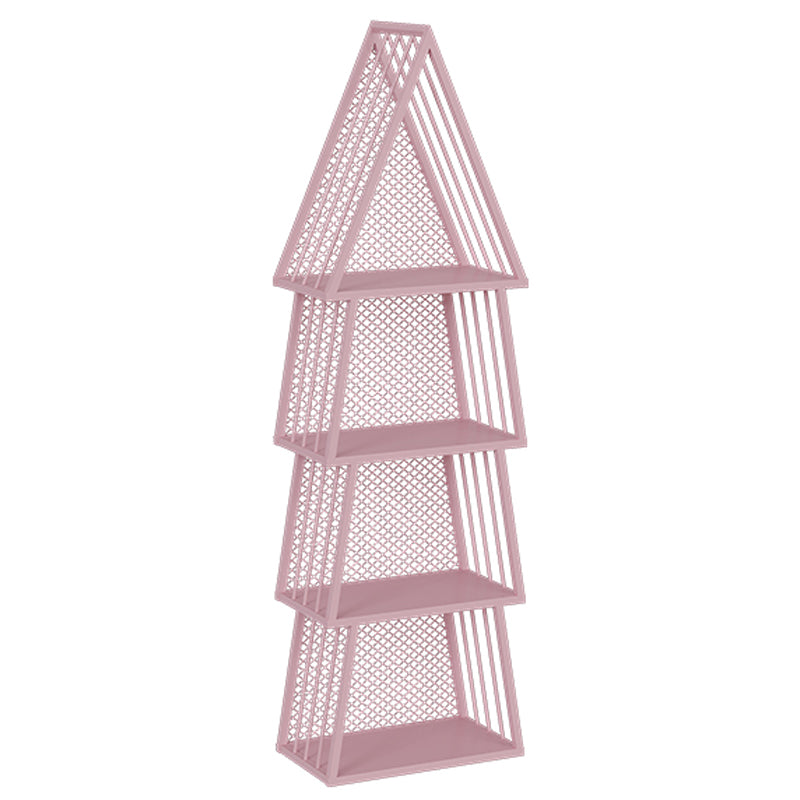 Scandinavian Antique Finish Shelf Bookcase Metal Geometric Bookshelf with Shelves