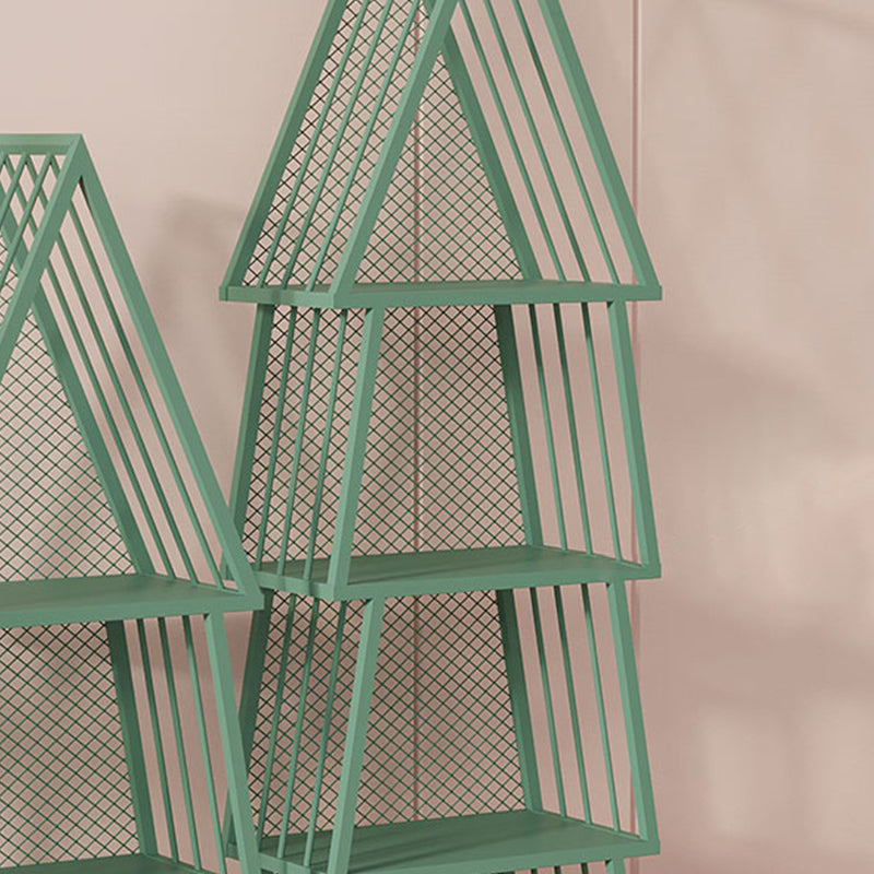 Scandinavian Antique Finish Shelf Bookcase Metal Geometric Bookshelf with Shelves