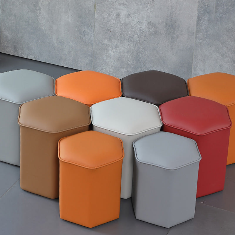 Red Modern Pouf Water Resistant Specialty Foot Stool for Living Room