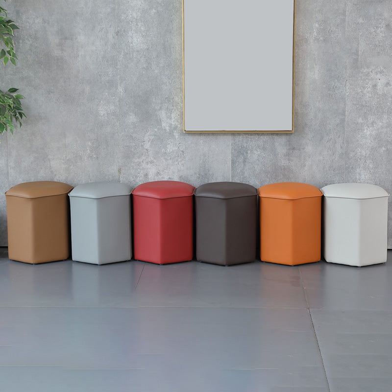 Red Modern Pouf Water Resistant Specialty Foot Stool for Living Room