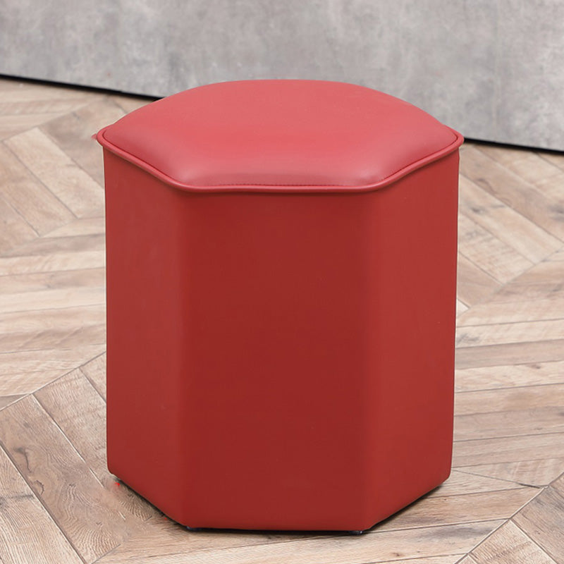 Red Modern Pouf Water Resistant Specialty Foot Stool for Living Room