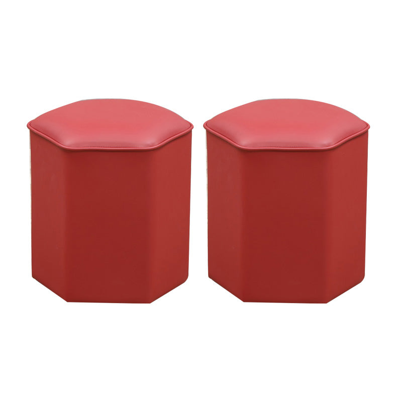 Red Modern Pouf Water Resistant Specialty Foot Stool for Living Room
