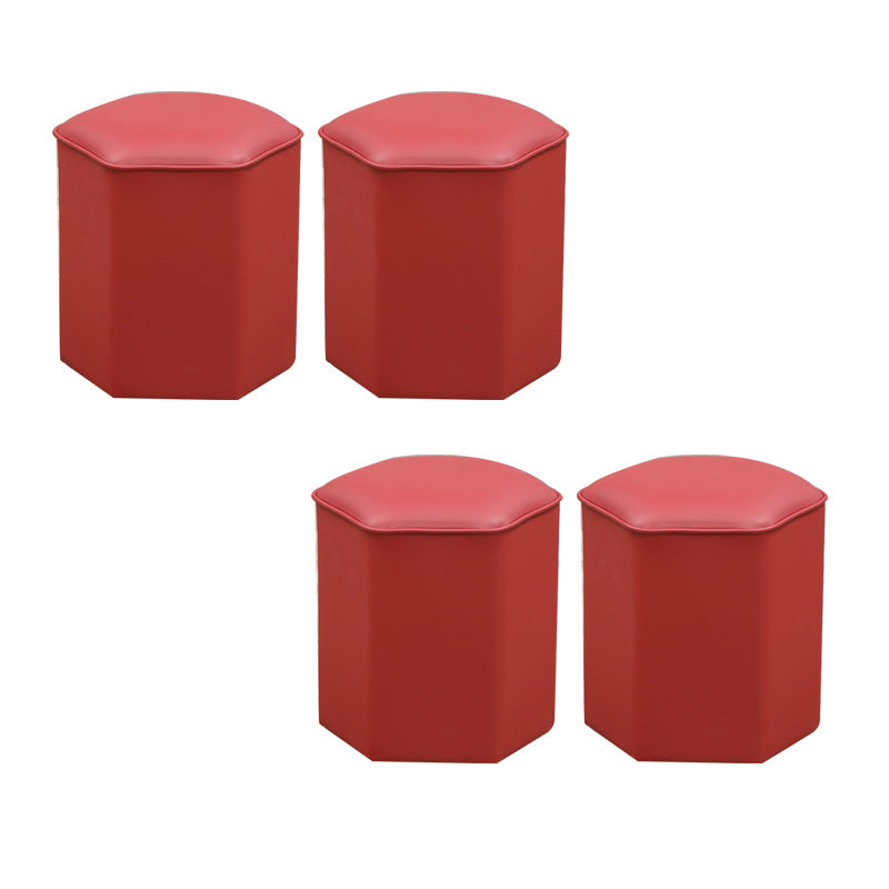 Red Modern Pouf Water Resistant Specialty Foot Stool for Living Room
