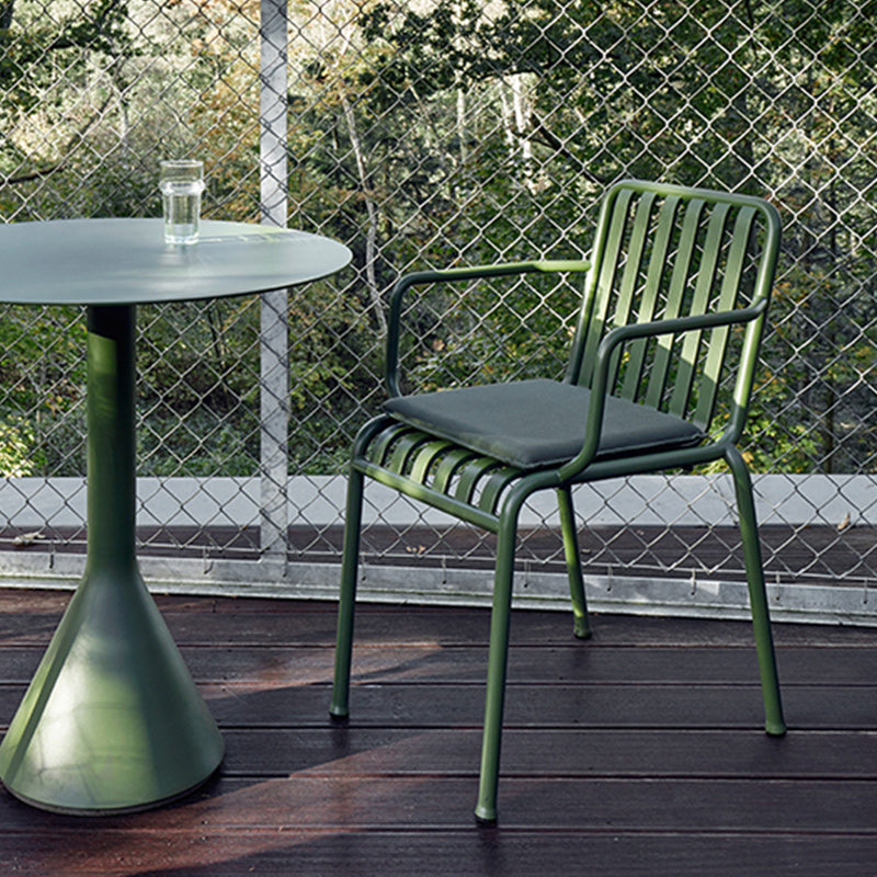 Industrial Style Patio Table Outdoor Green Metal Bistro Table