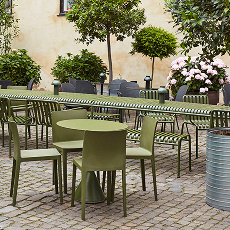 Industrial Style Patio Table Outdoor Green Metal Bistro Table