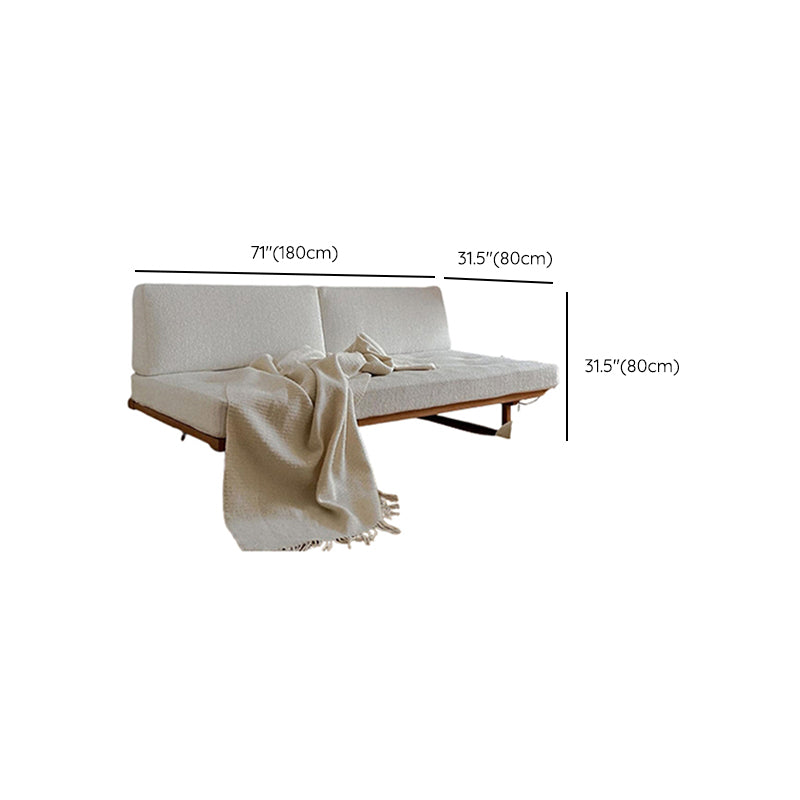 31.49" High Linen Sofa White Armless Sofa with Cushions for Living Room