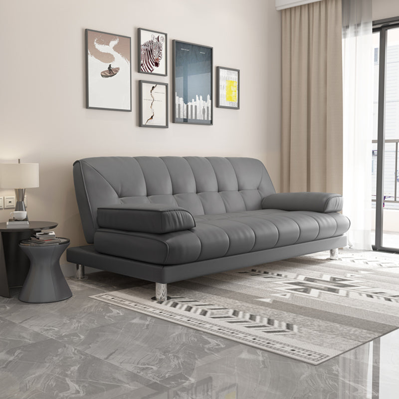 33.46" Wide Sofa Faux Leather Convertible Sofa with Biscuit Back