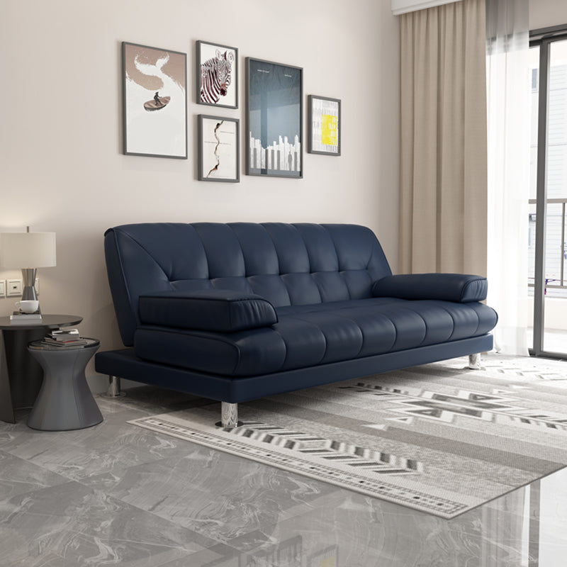 33.46" Wide Sofa Faux Leather Convertible Sofa with Biscuit Back