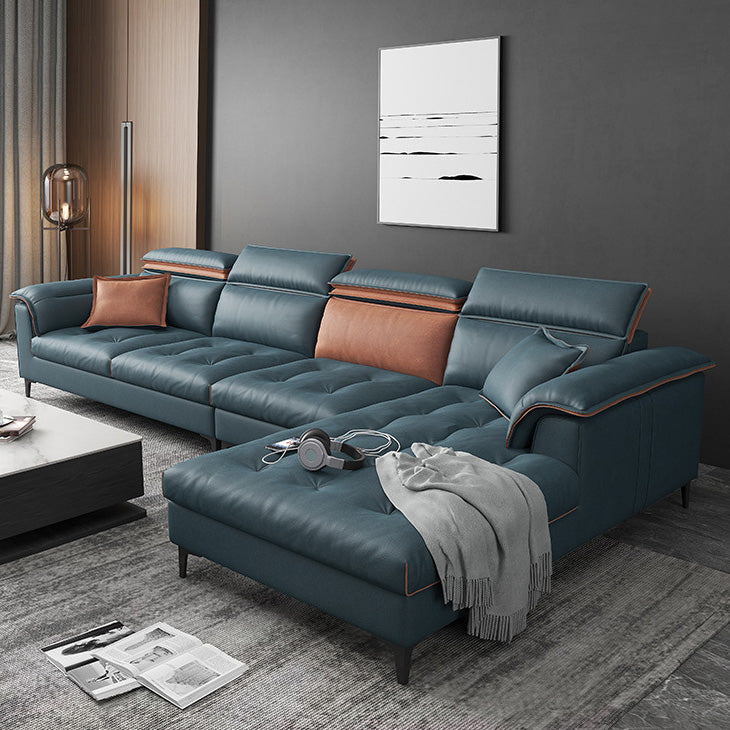 Contemporary Faux Leather Living Room sofa Pillow Top Arm Cushions Seating