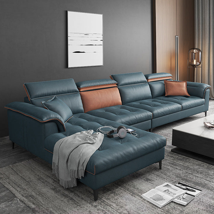 Contemporary Faux Leather Living Room sofa Pillow Top Arm Cushions Seating