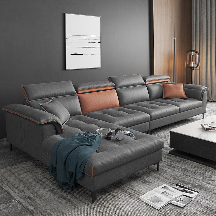 Contemporary Faux Leather Living Room sofa Pillow Top Arm Cushions Seating