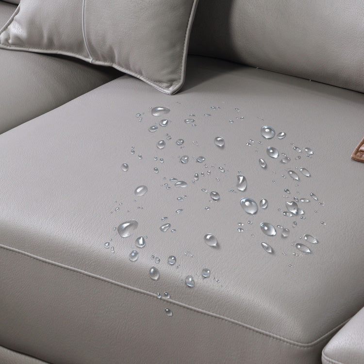 Industrial Living Room Settee Faux Leather Square Arm Cushions sofa