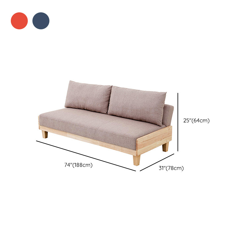 Contemporary Armless Seating with Pillows Reclining Sofa 30.7" Wide