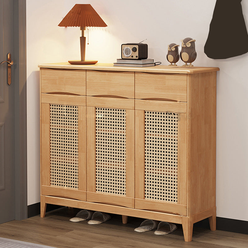 40.15" Tall 2/3 - Door Accent Cabinet Rubberwood Cabinet in Brown/Natural