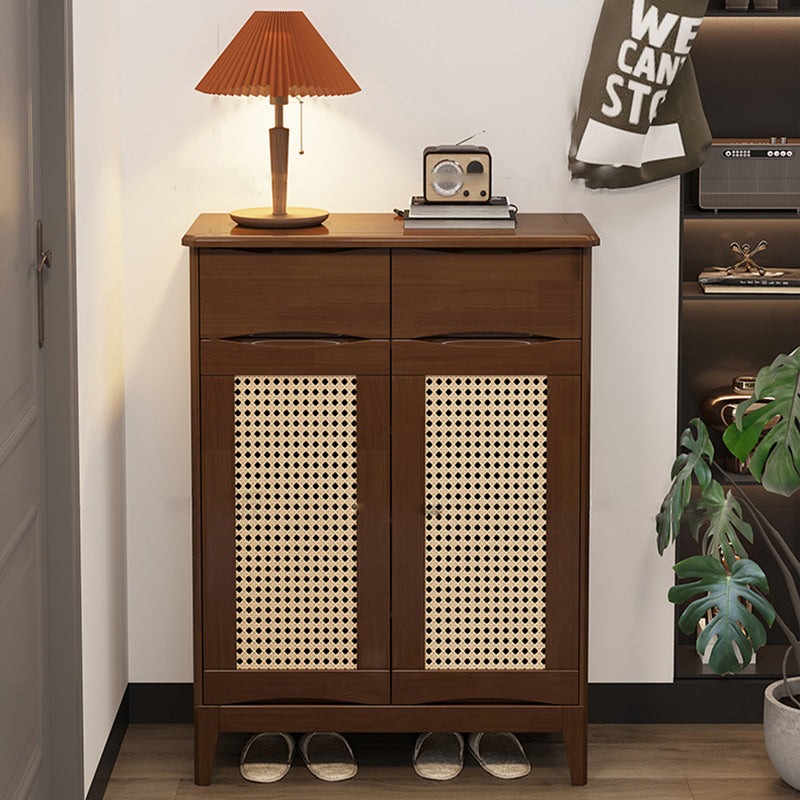 40.15" Tall 2/3 - Door Accent Cabinet Rubberwood Cabinet in Brown/Natural