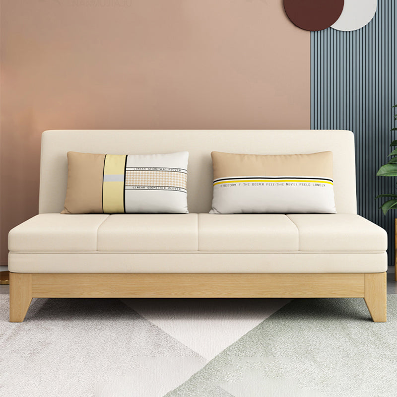 Armless Convertible Sofa Bed with Pillows Seating with Storage