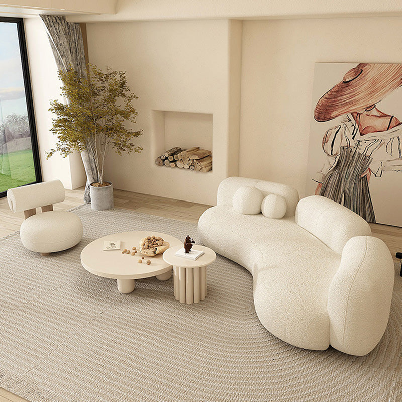 Contemporary Tight Back Sofa Armless Curved Loveseat for Living Room