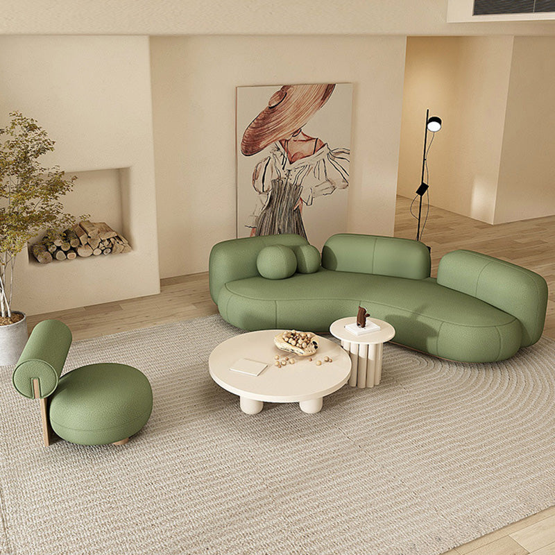 Contemporary Tight Back Sofa Armless Curved Loveseat for Living Room
