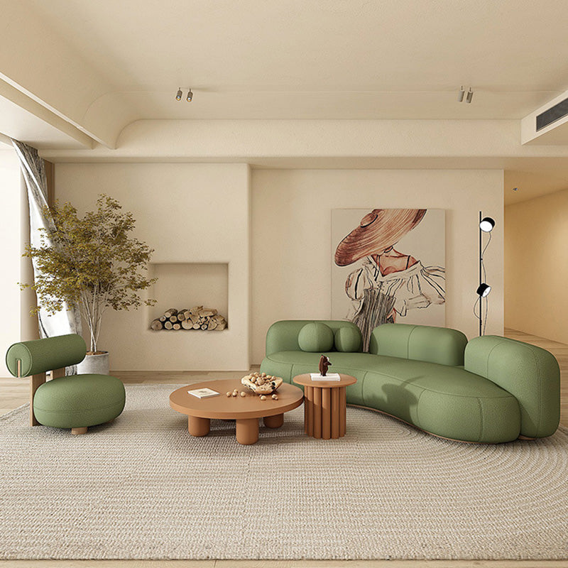 Contemporary Tight Back Sofa Armless Curved Loveseat for Living Room