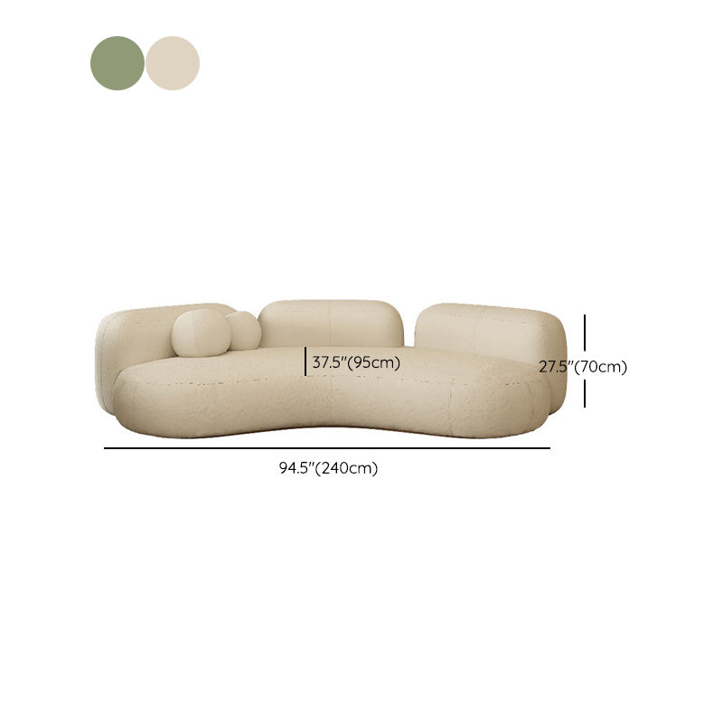 Contemporary Tight Back Sofa Armless Curved Loveseat for Living Room