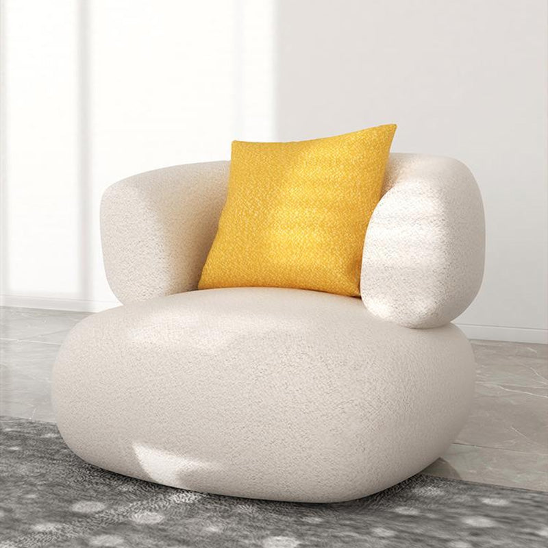 Contemporary Curved Loveseat Solid Color Tight Back Settee for Living Room
