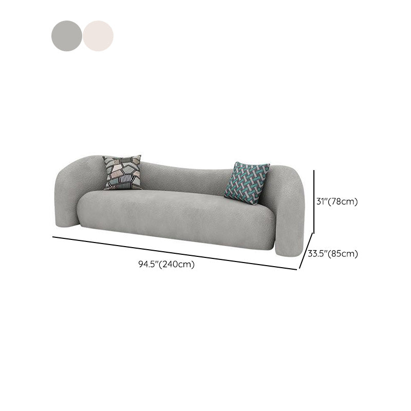 Contemporary Curved Loveseat Solid Color Tight Back Settee for Living Room