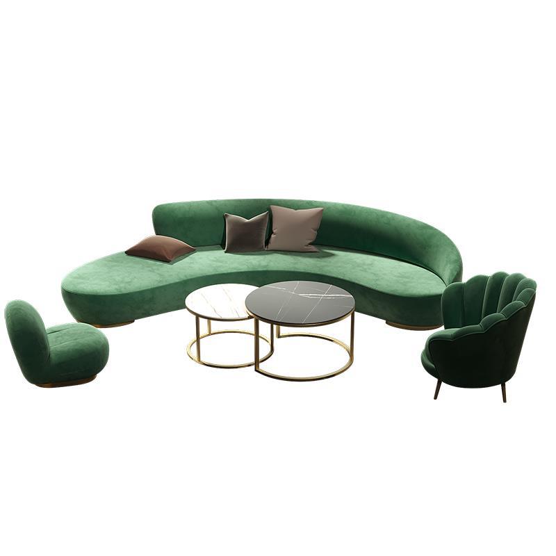 Modern Solid Color Sofa Tight Back Curved Loveseat for Living Room