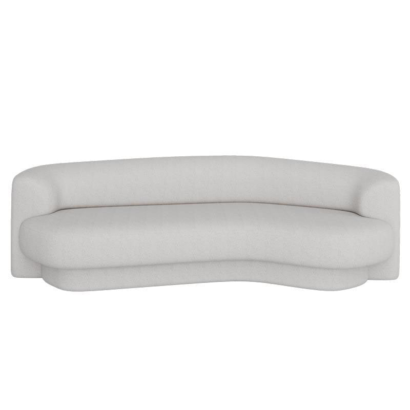 Contemporary Sofa Solid Color Curved Loveseat for Bonus Room
