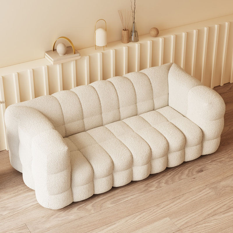 Solid Color Sofa Stationary Modern Square Arm Sofa for Living Room