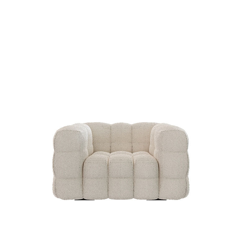 Solid Color Sofa Stationary Modern Square Arm Sofa for Living Room